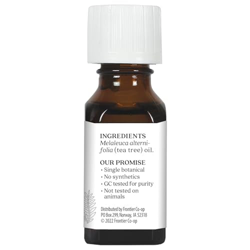 Aura Cacia 100% Pure Tea Tree Essential Oil – 15 ml (0.5 fl oz) | GC/MS Tested for Purity | Melaleuca alternifolia