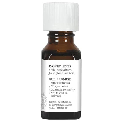 Aura Cacia 100% Pure Tea Tree Essential Oil – 15 ml (0.5 fl oz) | GC/MS Tested for Purity | Melaleuca alternifolia