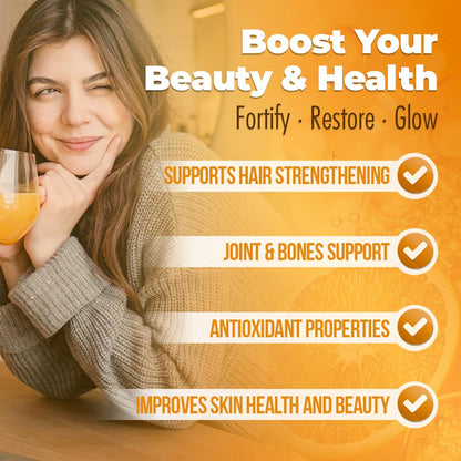 AURA VITAMINS Hydrolyzed Collagen Powder Supplement for Hair, Skin, Nails, Bones & Joints | Grass-Fed Collagen Peptides 200gr