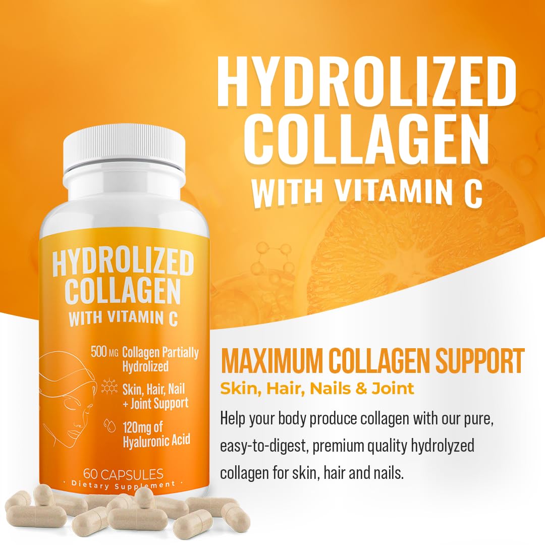 AURA VITAMINS Hydrolyzed Collagen Powder Supplement for Hair, Skin, Nails, Bones & Joints | Grass-Fed Collagen Peptides 200gr