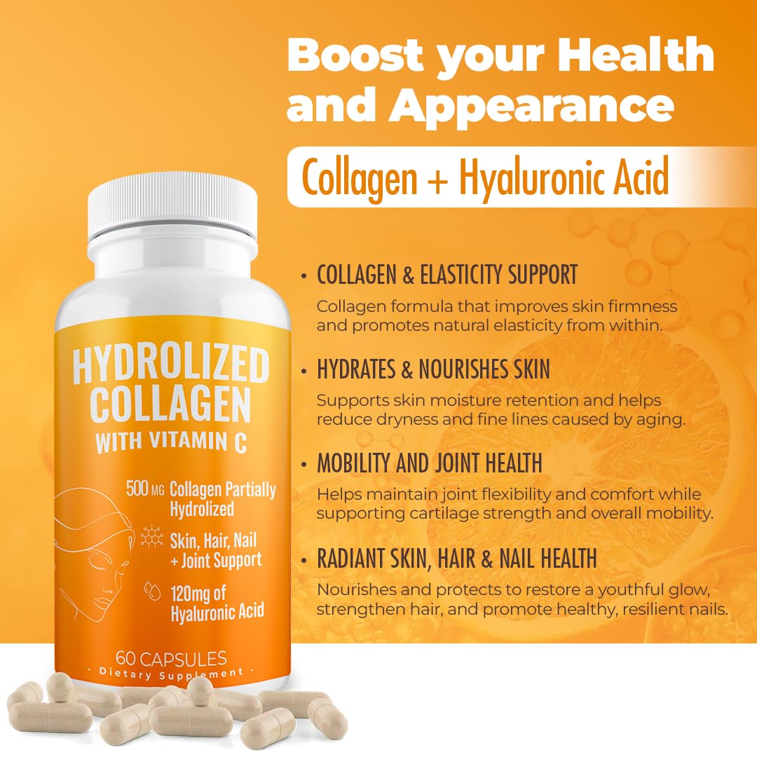 AURA VITAMINS Hydrolyzed Collagen Powder Supplement for Hair, Skin, Nails, Bones & Joints | Grass-Fed Collagen Peptides 200gr