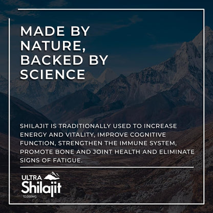 AURA VITAMINS Ultra Shilajit Supplement 10,000mg | 60 Caps | Premium Grade Shilajit Extract for Energy, Vitality & Immune Support