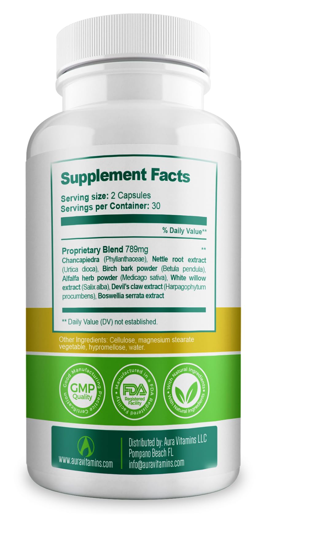 Vitatonic Uric Acid Balancing Aid – AURA VITAMINS | Joint Care Detox for Men & Women | Gluten-Free, GMO-Free | 60 Capsules