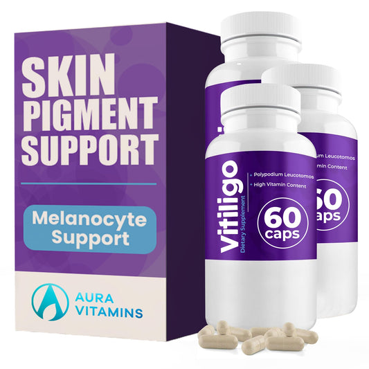 Aura Vitamins Vitiligo Capsules 60 Count | Support Skin Pigmentation & Reduce White Spots BritishVita | Premium UK Vitamins & Wellness Supplements