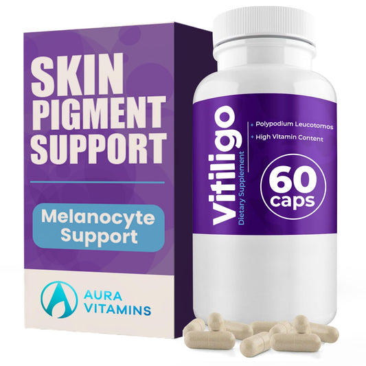 Aura Vitamins Vitiligo Capsules – 60 Count | Pigmentation Support & White Spots BritishVita | Premium UK Vitamins & Wellness Supplements