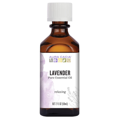 Aura Cacia Essential Oil Lavender (Lavendula Augustifolia) 2 oz – Calming, Pure Lavender Oil