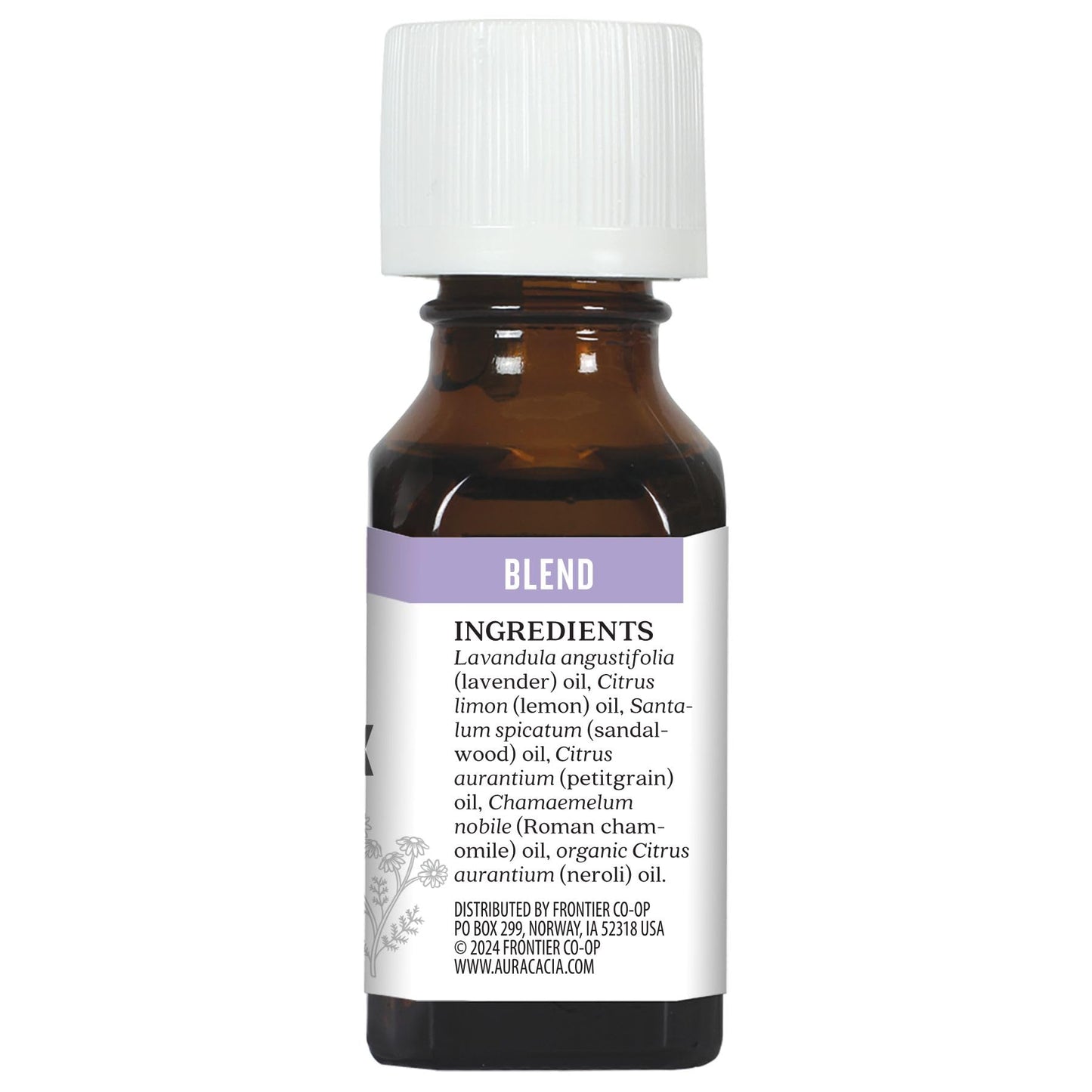 Aura Cacia Mellow Mix Essential Oil Blend — Calming Lavender, Chamomile & Neroli for Diffusion & Topical Use | 0.5 Fl Oz