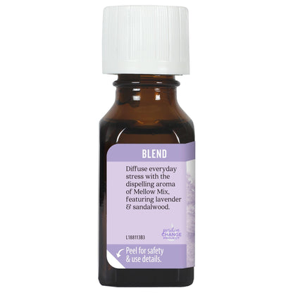 Aura Cacia Mellow Mix Essential Oil Blend — Calming Lavender, Chamomile & Neroli for Diffusion & Topical Use | 0.5 Fl Oz
