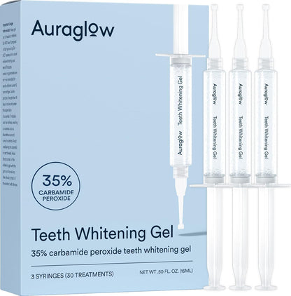 Auraglow 35% Teeth Whitening Gel Refill Pack – 30 Treatments (3x5mL)