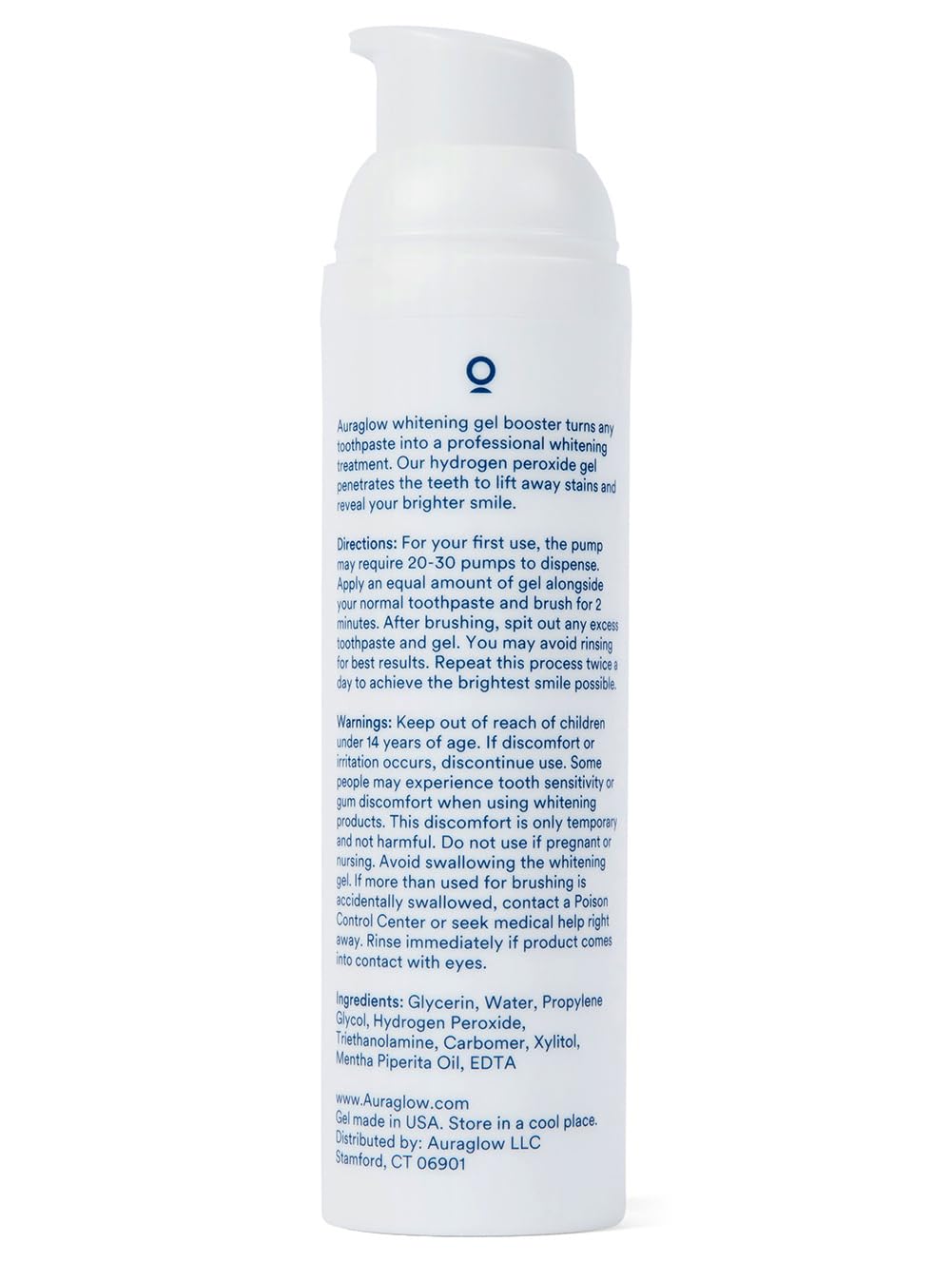 Auraglow Whitening Toothpaste Booster – 9% Hydrogen Peroxide Gel, 2.6oz