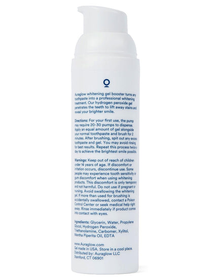 Auraglow Whitening Toothpaste Booster – 9% Hydrogen Peroxide Gel, 2.6oz