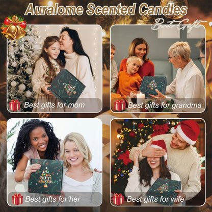 Auralome Christmas Scented Candles Gift Set - 4x4.4oz Soy Wax