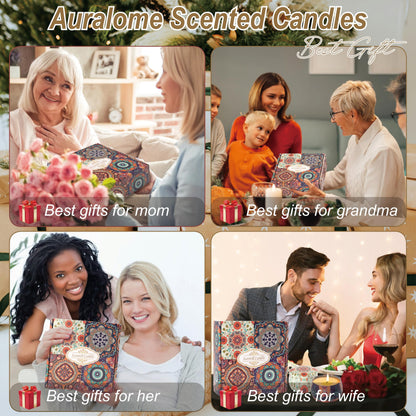Auralome Scented Candles Gift Set – 4x 4.4oz Soy Wax Aromatherapy Candles