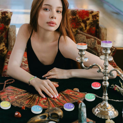 AurassenseECSL Seven Chakra Candles Gift Set with Crystals & Bracelet