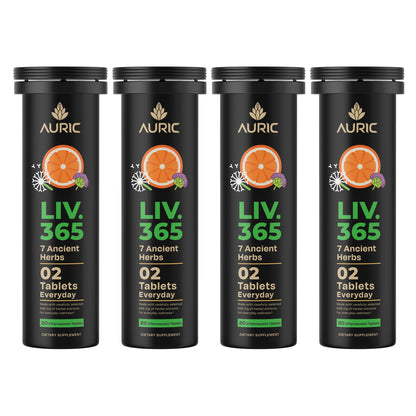 Auric Herbal Liver Support Supplement | Milk Thistle, Turmeric & More | 80 Tablets | Gluten-Free & Plant-Based