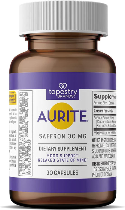 Aurite Saffron Supplement – Mood Support, Stress Relief & Cognitive Wellness | 30 Count