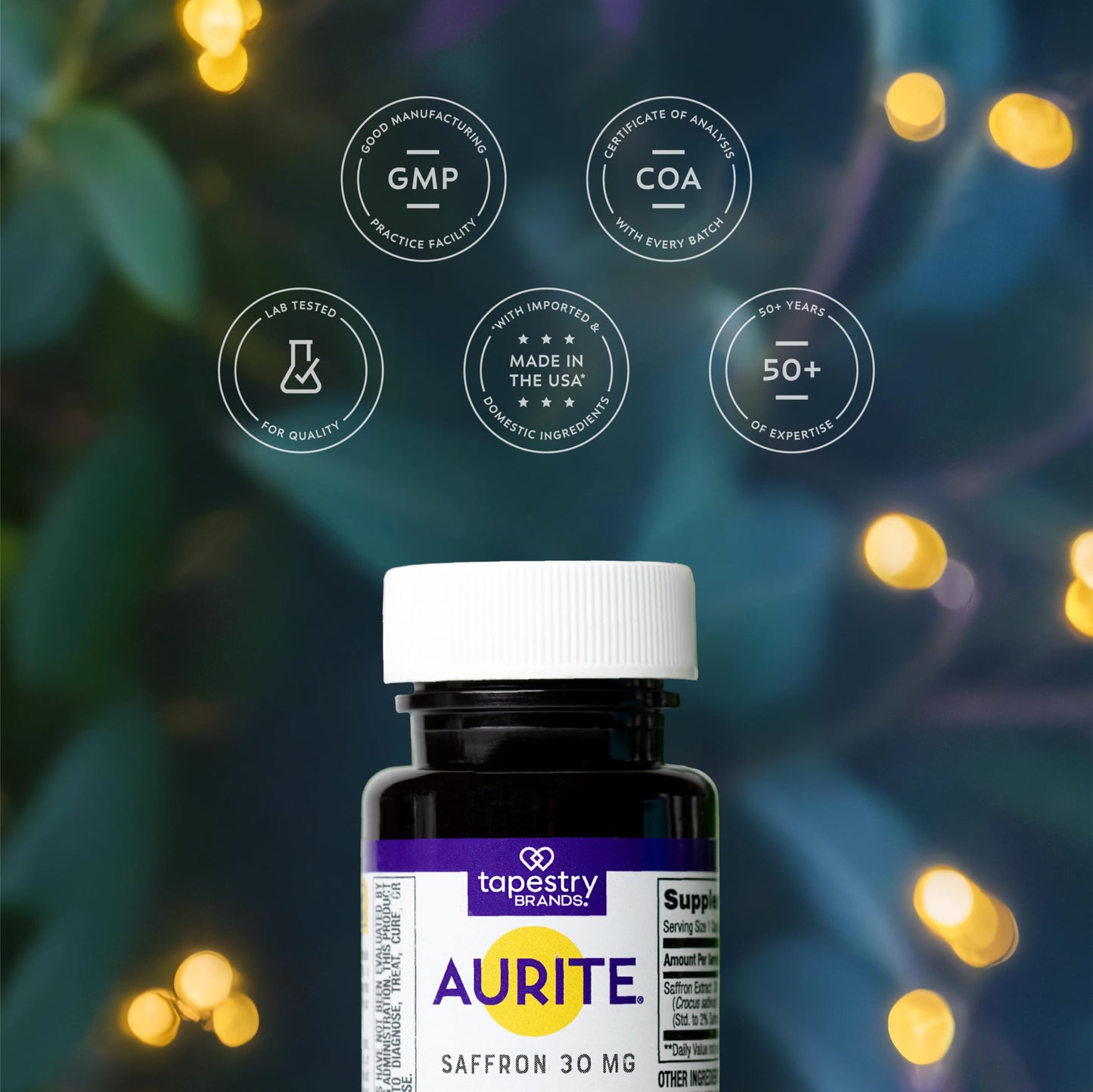 Aurite Saffron Supplement – Mood Support, Stress Relief & Cognitive Wellness | 30 Count