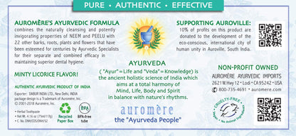 Auromere Ayurvedic Toothpaste – Licorice Flavor, 4.16 oz, 2 Pack | Vegan, Fluoride Free, Gluten Free