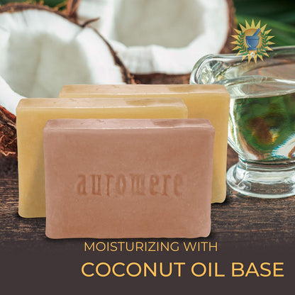 Auromere Ayurvedic Soap Variety Pack – 3 x 2.75oz Handmade Vegan Bars with Neem & Ayurvedic Herbs