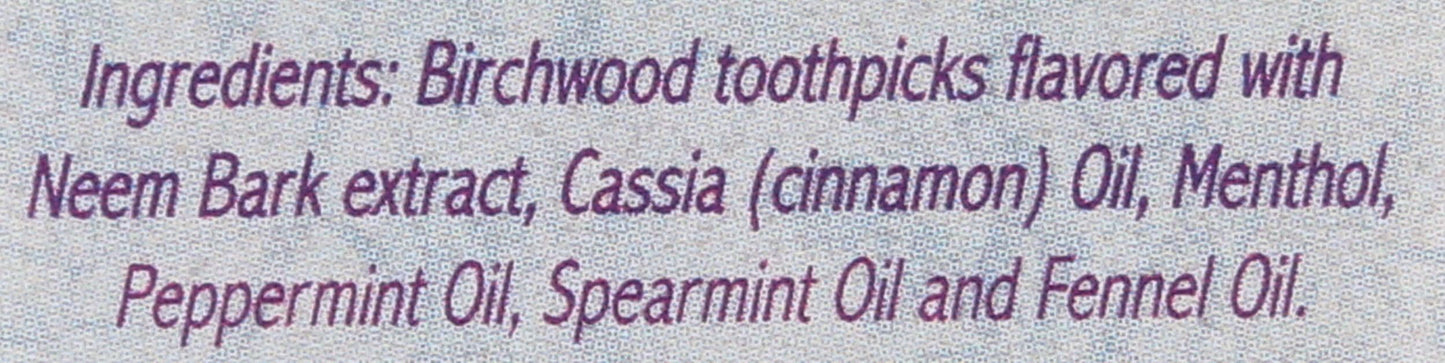 AUROMERE Neem Toothpicks 100 CT | Ayurvedic Birchwood