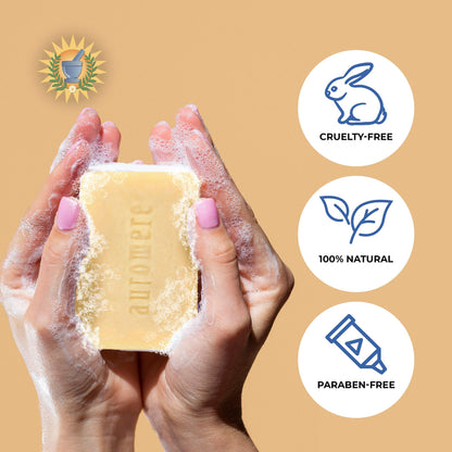 Auromere Ayurvedic Soap Variety Pack – 3 x 2.75oz Handmade Vegan Bars with Neem & Ayurvedic Herbs