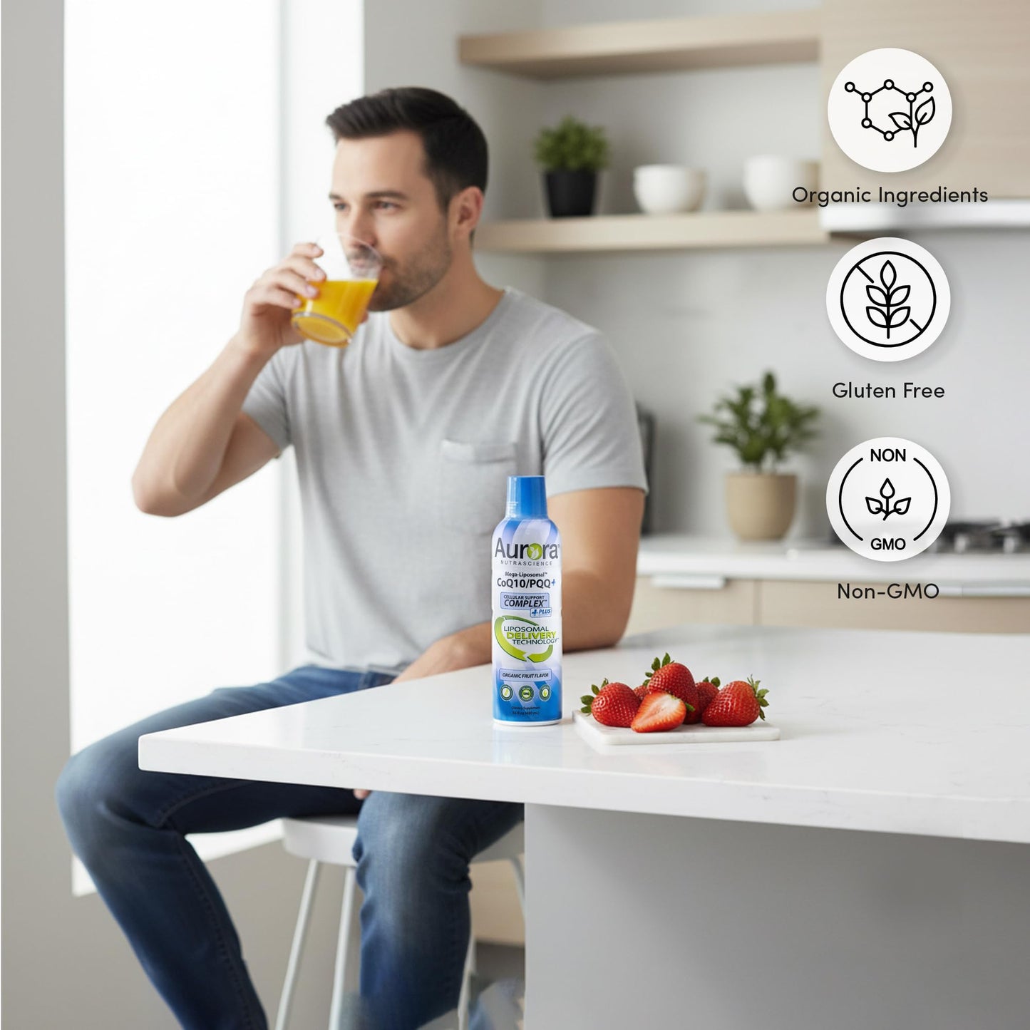 Aurora Nutrascience Mega-Liposomal CoQ10, PQQ & Vitamin C | Energy & Cellular Support