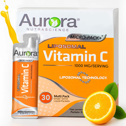 Aurora Nutrascience Micro-Pack Liposomal Vitamin C – Immune Support, 1,000 mg per Serving, Gluten Free, Non-GMO, 30 Packets (21.7 oz) BritishVita | Premium UK Vitamins & Wellness Supplements