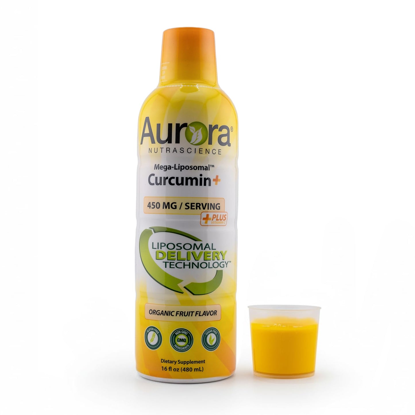 Aurora Nutrascience Mega-Liposomal Curcumin+Vitamin C with CurcuVail - 32 Servings, 16 fl oz