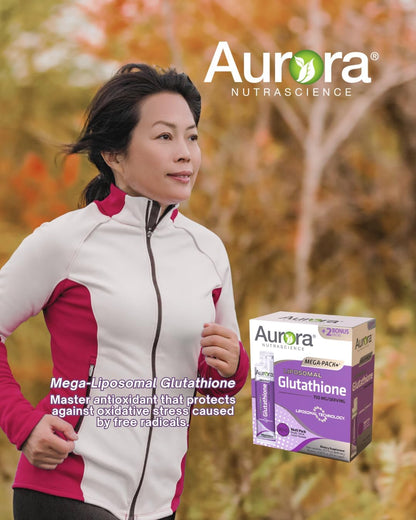 Aurora Nutrascience Mega-Liposomal Liquid Glutathione – 750 mg, Immune & Antioxidant Support (Non-GMO, Sugar-Free, 10 Packets)