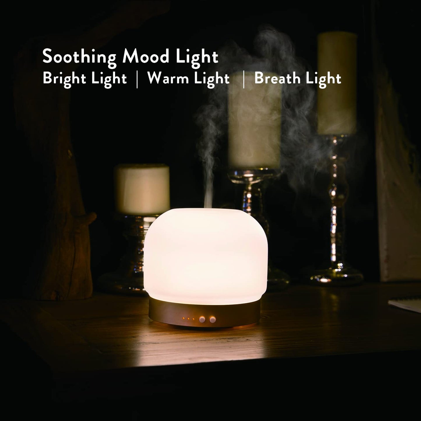 280ml Essential Oil Diffuser for Large Rooms – Glass Cover, 4 Timers, Auto Shut-Off