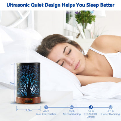 Oil Diffuser with Essential Oils Set – 150ml, 7-Color Night Light, Auto Shut-Off