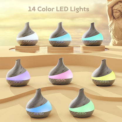 500ML Essential Oil Diffuser with Remote — 14-Color LED Night Light for Home Spa & Yoga
