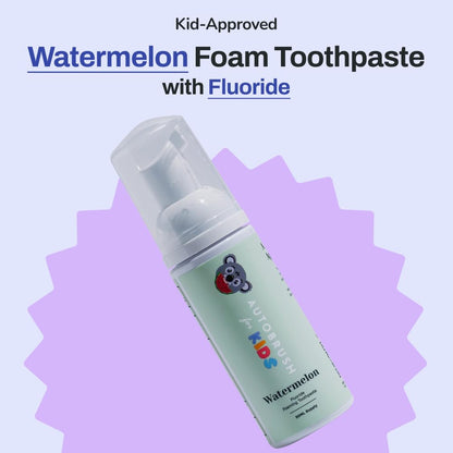 autobrush Fluoride Foaming Toothpaste for Kids - Watermelon Flavor, Whitening & Deep Cleaning