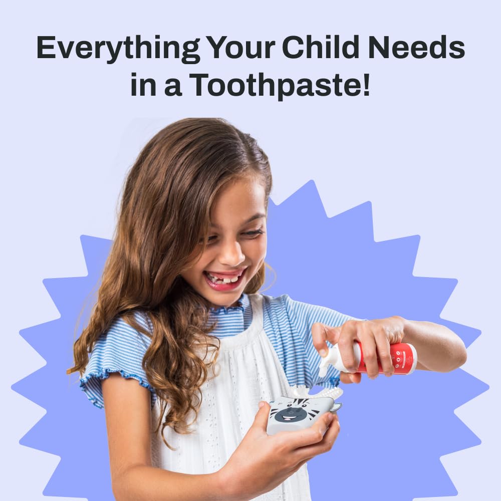 autobrush Fluoride Foaming Toothpaste for Kids – Bubblegum Flavor, Whitening & Deep Cleaning, Travel-Friendly Pack of 3