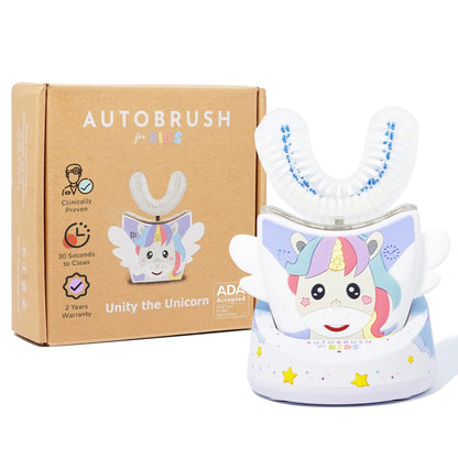 autobrush Kids Electric Toothbrush - ADA Accepted U-Shaped, 5.1x Cleaner, 30s, 360 Coverage, Unicorn
