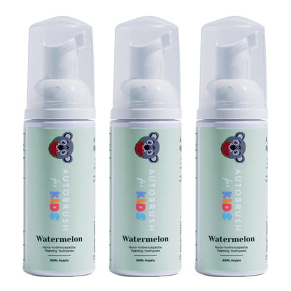 Autobrush Fluoride-Free Foaming Toothpaste for Kids - Watermelon (Pack of 3)