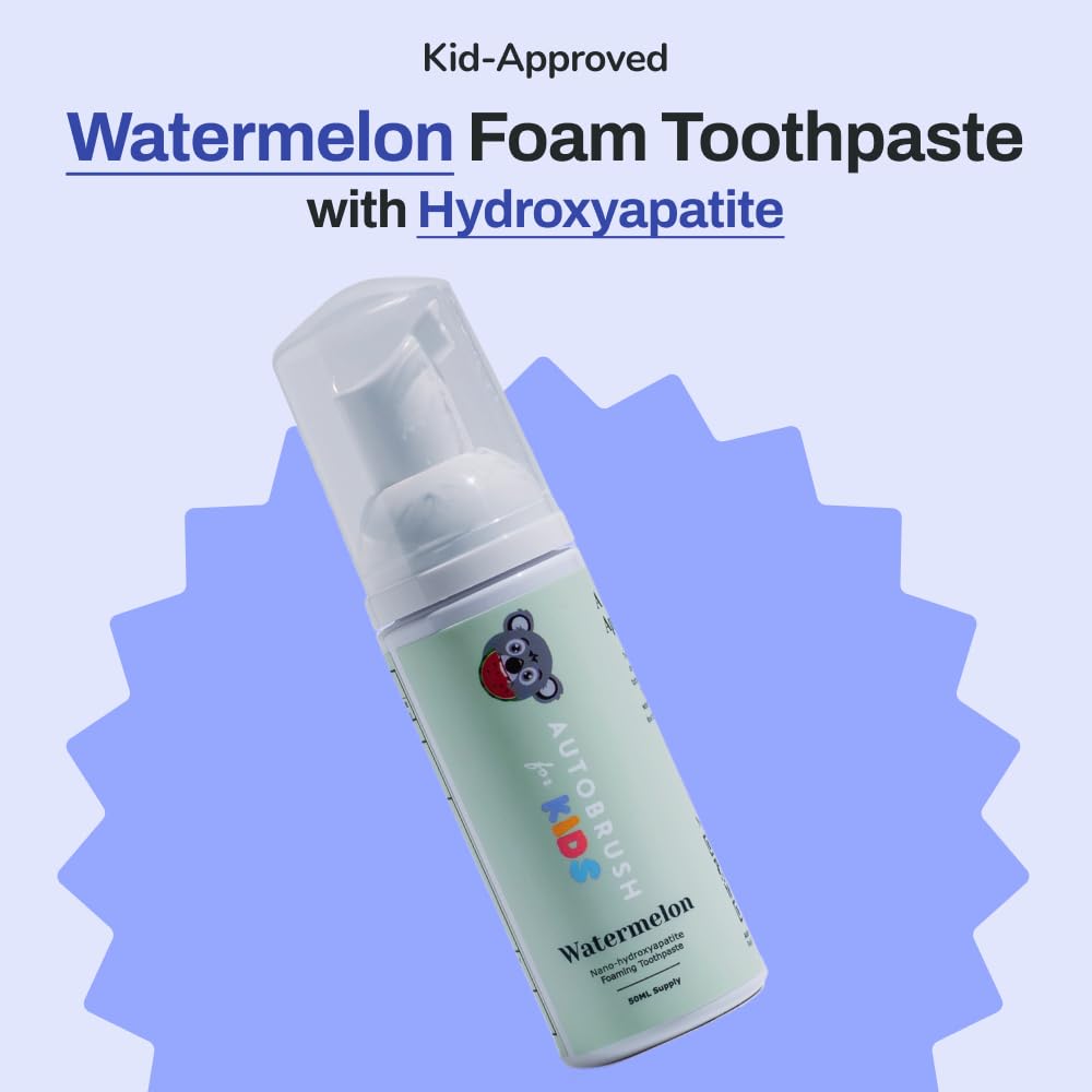 Autobrush Fluoride-Free Foaming Toothpaste for Kids - Watermelon (Pack of 3)