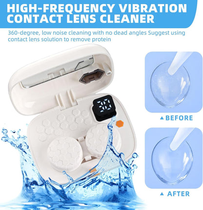 USB Ultrasonic Contact Lens Cleaner with Mirror – Soft, Colored, RGP & OK Lenses