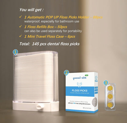 Automatic Floss Picks Holder – Pop-Up Dispenser & Hygienic Storage Box