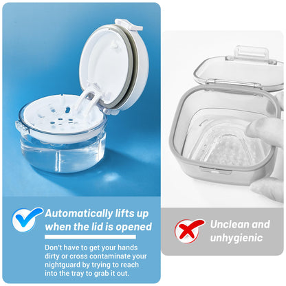 Automatic Rising Denture Bath Box Cup – Clean for Dentures & Braces