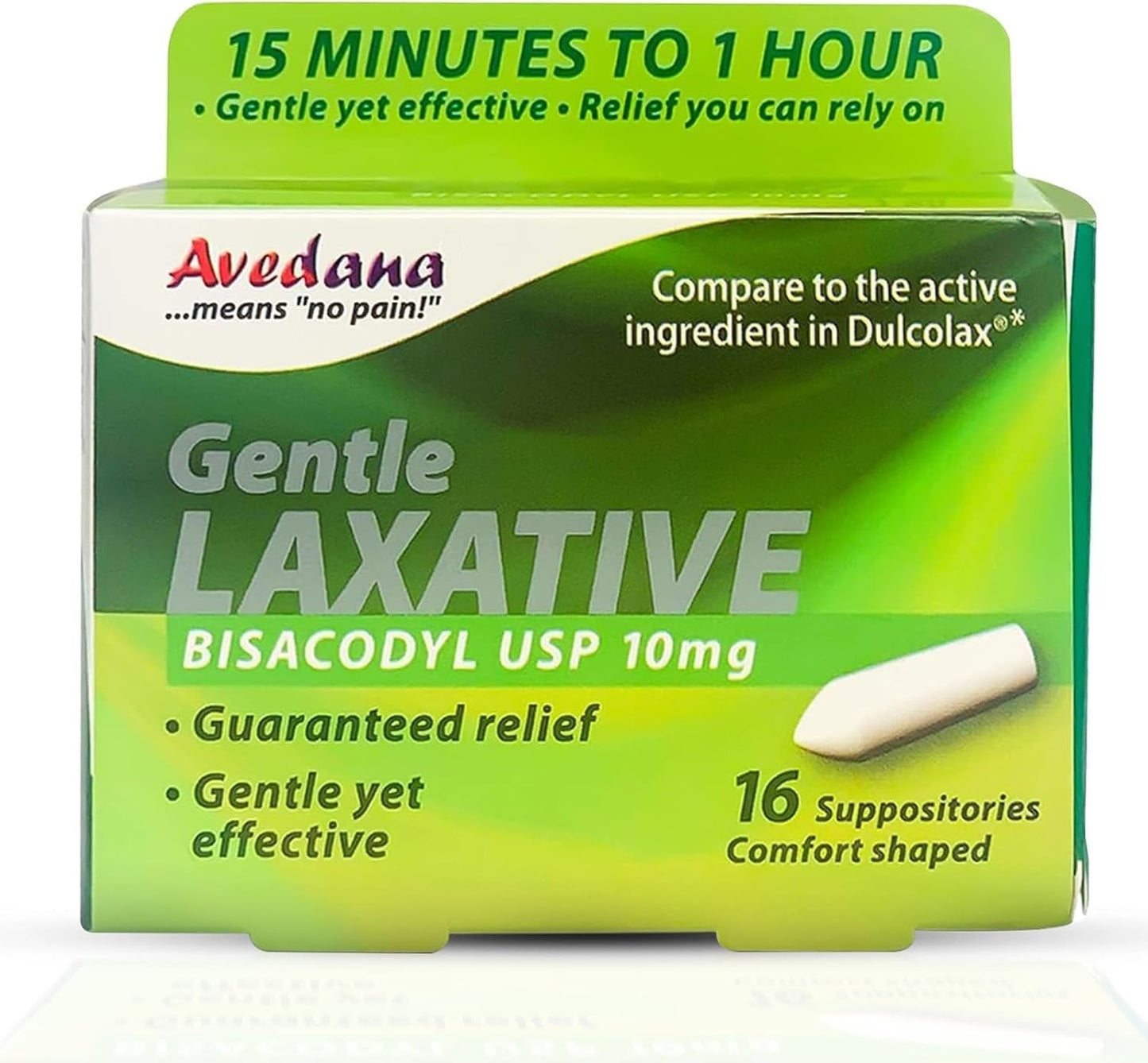 AVEDANA Bisacodyl Suppositories 10 mg USP | Fast, Gentle Constipation Relief (16 Count)