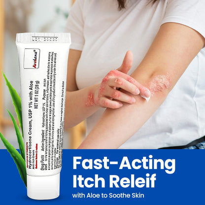 AVEDANA Hydrocortisone Cream – 1 oz Extra Strength Aloe-Infused Itch Relief for Eczema, Rashes & Bites