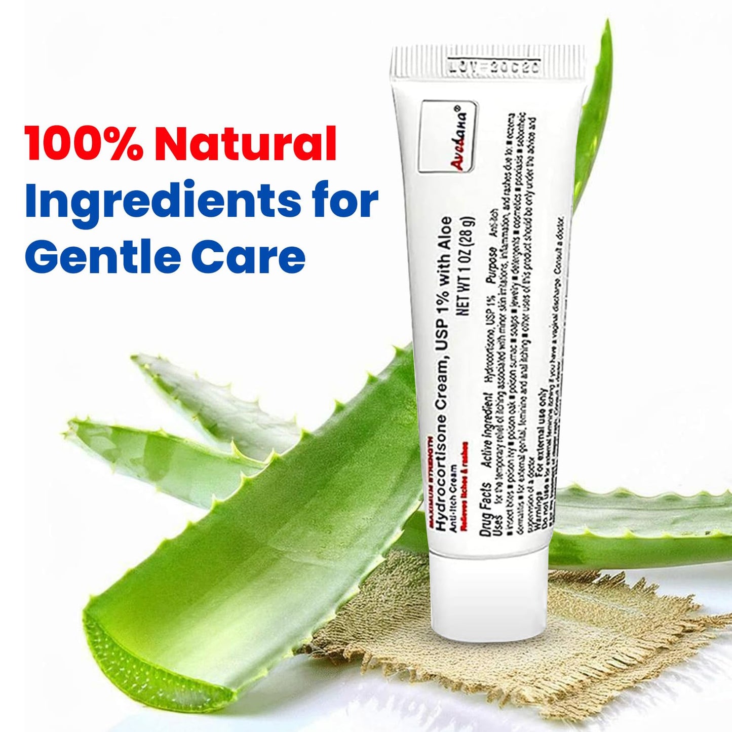 AVEDANA Hydrocortisone Cream – 1 oz Extra Strength Aloe-Infused Itch Relief for Eczema, Rashes & Bites