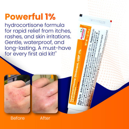 AVEDANA Hydrocortisone Ointment 1% – Maximum Strength, Waterproof Anti-Itch Relief