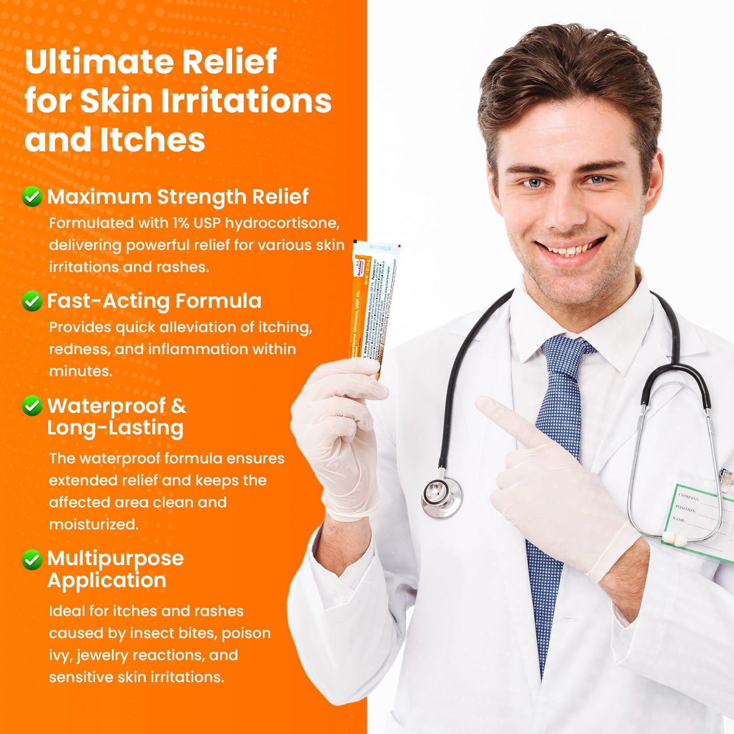 AVEDANA Hydrocortisone Ointment 1% – Maximum Strength, Waterproof Anti-Itch Relief