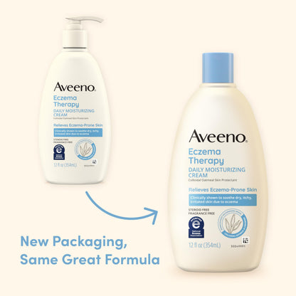 Aveeno Eczema Therapy Daily Moisturizing Cream for Sensitive Skin — Steroid- & Fragrance-Free, 12 oz