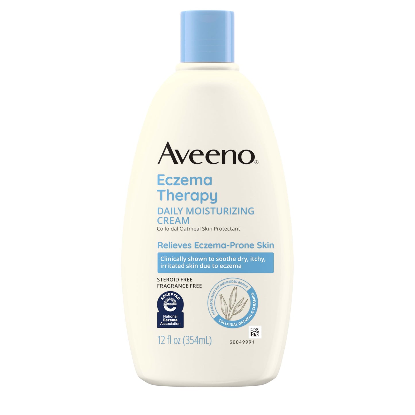 Aveeno Eczema Therapy Daily Moisturizing Cream for Sensitive Skin — Steroid- & Fragrance-Free, 12 oz