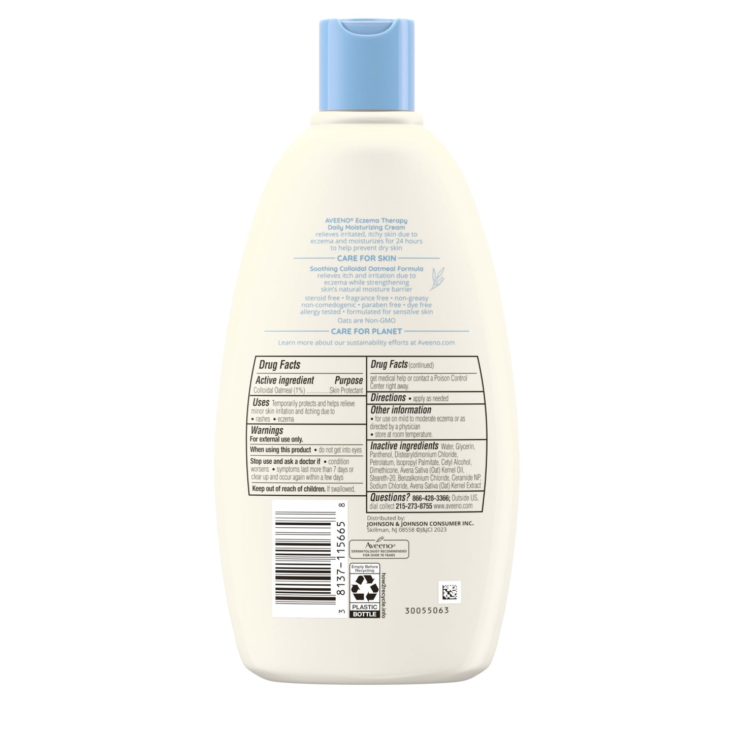 Aveeno Eczema Therapy Daily Moisturizing Cream for Sensitive Skin — Steroid- & Fragrance-Free, 12 oz