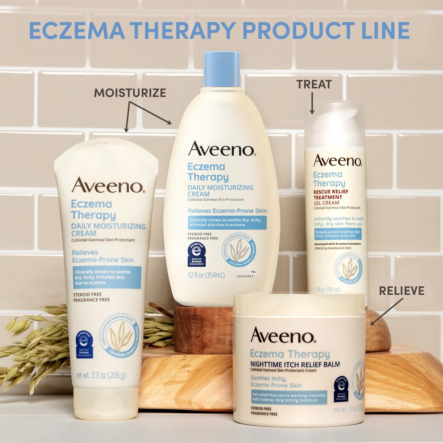 Aveeno Eczema Therapy Daily Moisturizing Cream for Sensitive Skin — Steroid- & Fragrance-Free, 12 oz