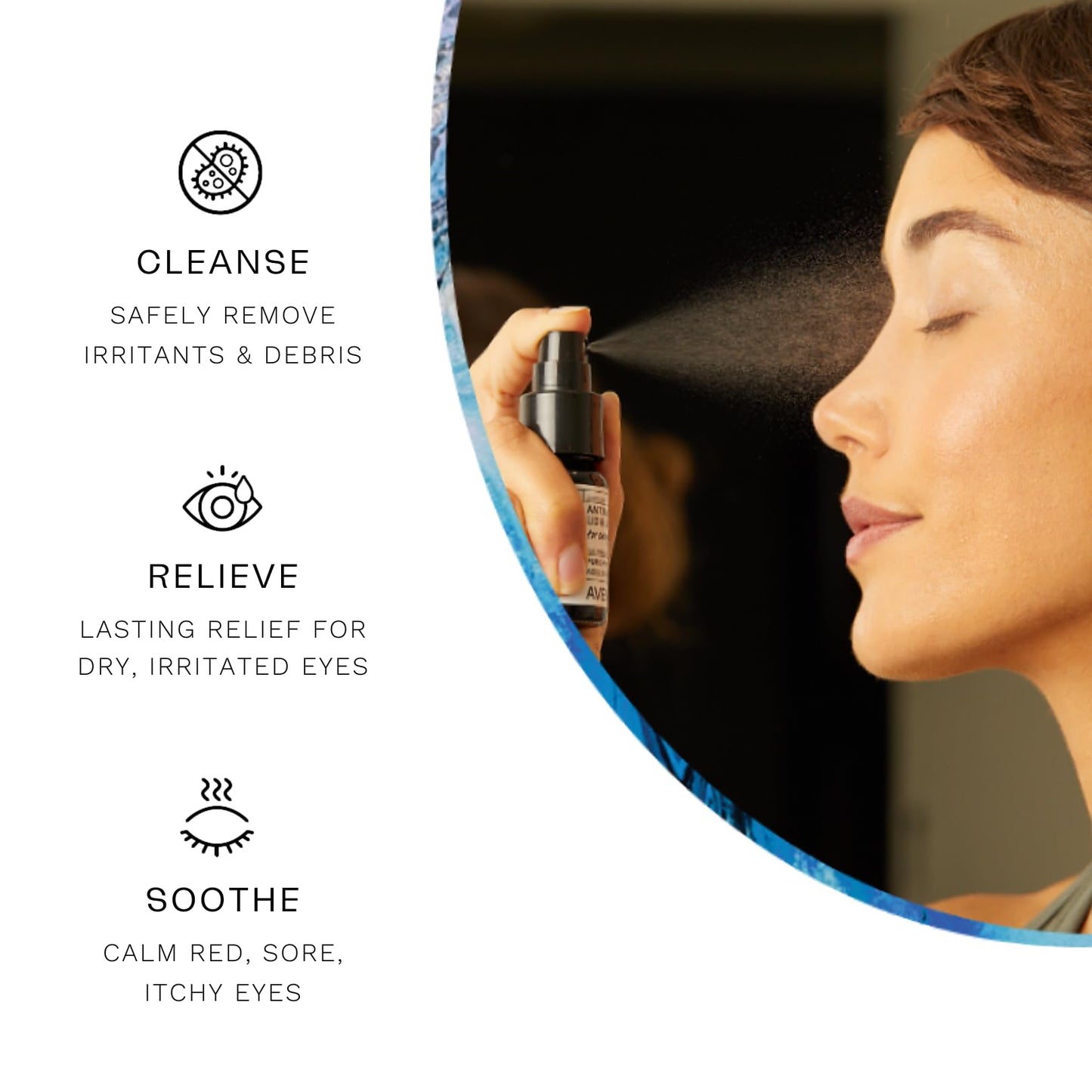 Avenova Eyelid & Eyelash Cleanser Spray – 3x20ml, Hypochlorous Eye Cleanser